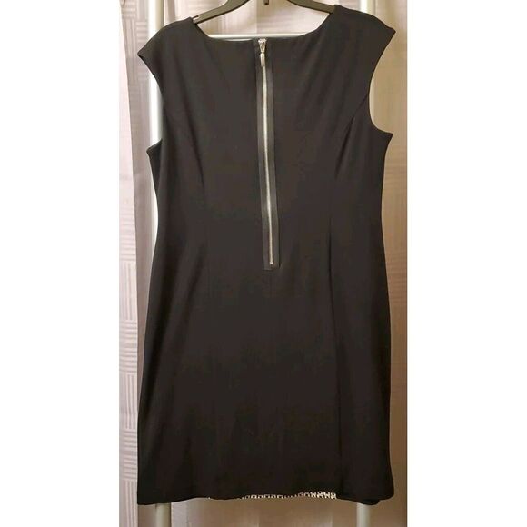 Chicos Black White Rayon Spandex Blend Dress Sz 1.5 Medium Sleeveless‎ - Picture 4 of 4